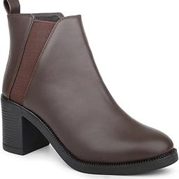 inc.5 Women Brown Block Heel Boots Clog-picture-12
