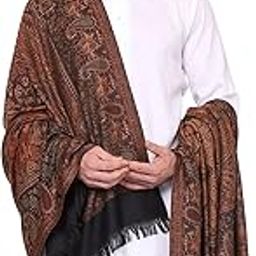 Men's Paisley Design Woven Poly Wool Blend Gents Shawls, Muffler, Stoles for Men [40" X 80"]-image-38