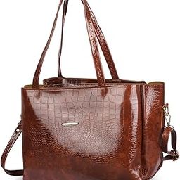 Women's Croc-Pattern Tote Handbag, PU Leather, Shoulder Strap, Multiple Compartments-image-53