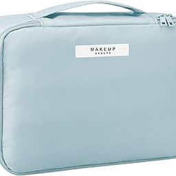 House of Quirk 16 Cms Makeup Cosmetic Bag for Women Cosmetic Travel Makeup Bag Large Travel Toiletry Bag for Reusable Toiletry Bag - Blue-image-27