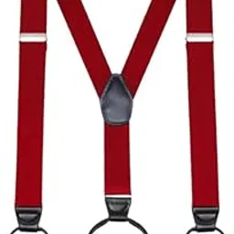 yashidun Men's 6 Clip Button Suspenders Adjustable Elastic Braces for Trousers and Pants-picture-35