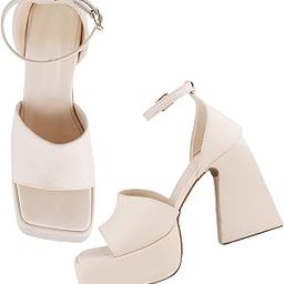 Women's Echono Fashion Block Heel Sandals with Ankle Closure Strap|Fusion Wear-picture-37