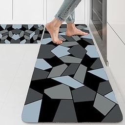 ishro home Kitchen mats for Floor Anti Slip Waterproof | Set of 2 Pcs| Non-Skid, Soft Absorbent Rugs for Kitchen, Laundry, and Hallway|137x45cm, 45x71cm| 4mm Thickness-19