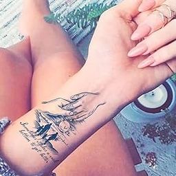 Semipermanent Temporary Tattoo Stickers 20-25 days Lifespan For Men Women Boys & Girls Waterproof 3D Realistic Love Carrying Hands Tatto Sticker Blue Coloured Temp Watertransfer Size-18X11cm GZ-945-image-77