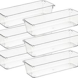 Kepzell 6 Pcs Rectangle Desk Drawer storage Organizer Trays for Makeup, Jewelries, Utensils in Bedroom Dresser, Office and Kitchen-image-75