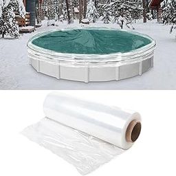 succulentlovers 730Ft Winter Pool Wrap for above Ground - Stretchable Pool Cover Seal Wrap Windproof Swimming Pool Shrink Wrap Winter Cover Sealer for above Ground Swimming Pool (White)-10