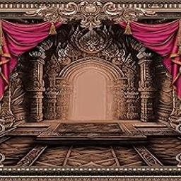 NK Textiles 3D Copper Entry Gate Door Backdrop Cloth for Pooja Decoration Traditional, Background Decoration Cloth for Pooja Background, Curtain Cloth for Festival Fabric (Size-5x8 ft) (Printed)-image-71