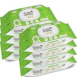 Beebaby Fresh Aloe Vera Baby Wet Wipes with Plastic Lid - 8 Pack of 80 Pieces-image-57