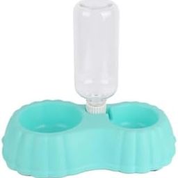 Onprix Double Dog Cat Bowls, Cat Bowl, Pets Water and Food Bowl Set with Detachable 500ml Water Bottle,Dog Water Feeder Bowl, Cat Drinking Fountain, Food Dish, Lightweight Non-Slip Base -Green-image-68
