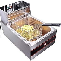 Steel Electric Deep Fryer Machine, 6 Ltr capacity single tank copper heater for making French fries best for Cafe & Fast food Restaurant-image-76