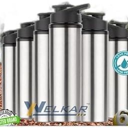 Stainless Steel Water Bottle 950 ml Each Set of 6 Silver | Gym Bottle | Home | Kitchen | Hiking | Treking Bottle | Travel Bottle (P|Design - 918for Home 3645 Kitchen-image-87