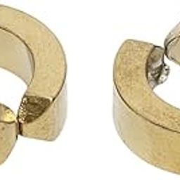 Men's Gold-Plated Contemporary Hoop Earrings-2