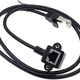 fdealz [ 0.3 Meter ] RJ45 Mount Cable, Upside Angle 30 CM Lengh RJ45 Extension Cable, Downsode angle RJ45 Female side extension Cable, RJ45 Male to Female Extension Cable with Screw Panel Mount-picture-20