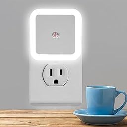 Chillyfit Polycarbonate 2 Pack Night Lamp Sensor Light For Bedroom Bed Side Home | Smart Automatic Onoff Dim Led Lights Energy Saving 0.5W Long Life Hallway, Stairs, Kitchen, Bathroom, White-23