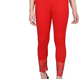 buynewtrend Cotton Stretch Legging with Lace Detail-picture-3