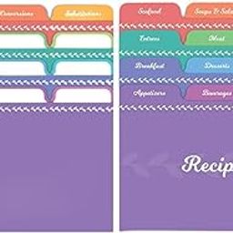 UJEAVETTE 24Pcs Recipe Card Dividers Holiday Note Card Organizer Kitchen Card Dividers Colorful-image-70
