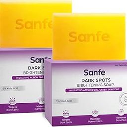 Sanfe Dark Spots Brightening Soap | 2% Kojic Acid, Hydrating | Prevents New Blemishes | Skin whitening soap for women| Tan Removal Hyperpigmentation & Glow (Pack of 2)-4
