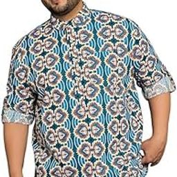 Men's Plus Size Printed Multi Color Kurta-image-9