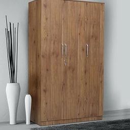CASPIAN Engineered Wood Triple Door Wooden Wardrobe (Oak Light) | Furniture with Hanging Space | Cupboard/Almirah for Bedroom Clothes Storage Organizer with 6 Shelves & Key Lock Drawer-23