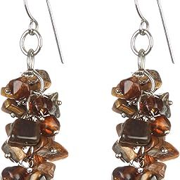 Brown Tiger Eye Women Earrings (Brown)(2083)-image-24