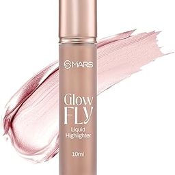 MARS Glow Fly Liquid Highlighter (10 ml) (01-WINGED ROSE) | Enriched With Sunflower Seed Oil | Radiant Glow | No Chunky Particles | Light-Weight & Long-Lasting | Ultra Blendable Formula-50