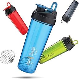 Steelo Shape Up Shaker Bottle, Gym Shaker for Protein Shake and Preworkout 100% Food Grade BPA-Free USFDA Approved PET Material 700ml for Men and Women, Blue-image-34