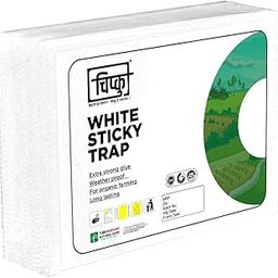 Chipku A5 White Sticky Trap for Insects Pack of 25 Sheets| for Garden & Agriculture to Control Whiteflies, Aphids, Thrips, Jassids| Fly Catcher Insect Catcher Glue Trap for 100% Results-picture-25