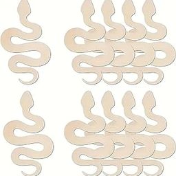 American Elm 10 Pcs Wooden Snake Shaped MDF Cutouts Unfinished DIY Craft Boards for Painting Animal Theme Wall Art Handmade Projects School Activities and Kids Creative Decoration-27