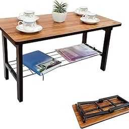 ANEXO Metal Folding Coffee Table for Living Room, Foldable Center Table (Modern)-picture-26