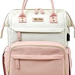 StarAndDaisy Diaper Bag/Backpacks for Mother- Maternity Bags for Baby with Multi Compartments, Stylish, Waterproof & Travel Friendly, Lightweight - (Pink-Beige)-image-37