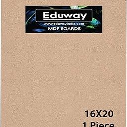 Eduway® 16x20 Inch MDF Board Wood Sheet for Mandala , Lippan, Resin Art & Craft, 4mm Thick, Pack of –1 - Premium Cardboard Material for Artists, Art and Craft Students - Hard Cutout in Small and Large Sizes (40x50 cms)-12