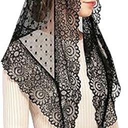 Triangle Vintage Inspired Lace Chapel Veils Catholic Mass Head Covering Scarf Mantilla Veils for Church-image-84