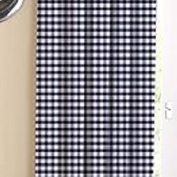 AIRWILL Cotton Gingham Check Black Designed Blackout and Room Darkening 5ft Window Curtains Pack of 1 pc. (Checks - Black)-image-6