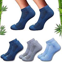 Premium Bamboo Unisex Socks - Low Cut (Set of 3: Navy + Darh Grey + Sky Blue) | 88% Bamboo Fabric, Anti-Bacterial, Breathable, Soft, Seamless Design.-image-71