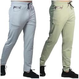 Men's Regular Fit Track Pants, Lycra Blend, Sports Running Lower, Pack of 2-image-22