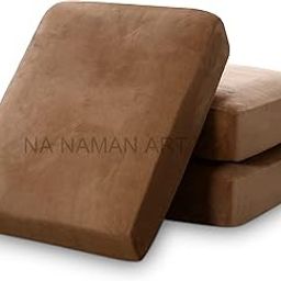 Sofa Foam Cushions in Velvet with Zip Cover (Seat - 22"x21"x5") | Density:- 32 Foam | Warm and Decent Visual | Stretchy Soft Velvet Fabric | Multipurpose Using Cover | (Pack of 3, Bronze)-image-21