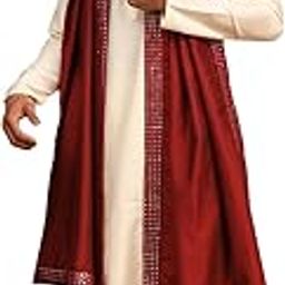 Men's Viscose Kurta, Pyjama & Dupatta Set | Solid Kurta And Pyjama Set on Fluid Viscose Fabric of Natural Yarn With Mirror Embroidered Dupatta-image-57