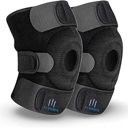 FY Sports 2 Pack Adjustable Knee Support Patella|Knee Support for Men and Women|Knee Cap|Knee Brace|Knee Guard |Knee Cap|Knee Pain Relief |Knee Belt|Joint Pain Relief|?Neoprene|Free size-12