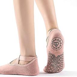 Yoga Socks for Women Anti Bacterial Anti-Skid Yoga Pilates Dance Ballet Cotton Walking & Bikram Fitness Socks Open Toe Socks with Grips & Straps(Pack Of 1)-picture-54