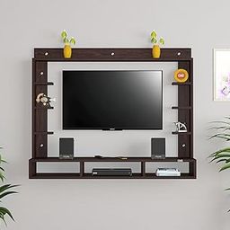 DAS Decker Wall Mount Engineered Wood TV Entertainment Unit/Tv Rack Set to Box Stand with Wall Shelves for Living Room Flowery Wenge Finish (Ideal for up to 32") Screen-image-9