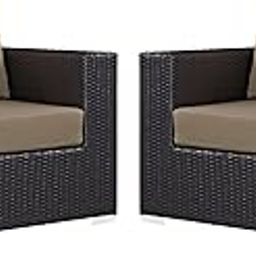 MJA FURNITURE Patio Outdoor Sofa 2 Seater, Patio Outdoor Sofa Set for Balcony, Garden | 2 Piece Rattan & Wicker Sofa with Waterproof Cushion | Patio Single Sofa (Two Seater)-picture-23