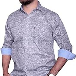 Men's Cotton Slim Fit Full Sleeves Casual Shirt for Men (Grey)-picture-19