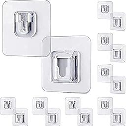BUQARO Transparent Self Adhesive Waterproof Plastic Male/Female Wall Sticker Hooks Bathroom/Kitchen Accessories for Home, Kitchen and Bathroom (Pack of 5)-10