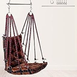 Jairi Traders Grande Swing for Adult & Kids Hanging Chair for Balcony, Hanging Jhula Hammock Indoor & Outdoor for Home, All Accessories Included Capacity -200kgs (Color -Brown)-image-35