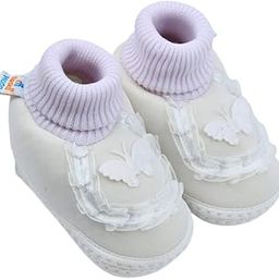 0 To 6 Months Baby Girls Cute Cotton Pre-Walker Butterfly Frill Booties -BT4897-image-111