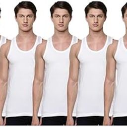 INNERO Cotton Vest for Men | Classic Comfortable Sleeveless Men's Sando Vest Baniyan Ganji 100% Cotton (White)-image-2