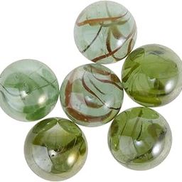 LOOM TREE® 6Pcs 35mm Assorted Colors Clear Glass Marbles Balls Vintage Toys Game for | Educational | Other Educational Toys-image-63