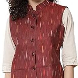 Solid Indian Traditional Ethnic Waistcoat Festive Woolen Nehru Jacket for Women-image-5