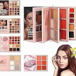 5in1Book Style Makeup Book Palette Kit | Long Lasting| 48 Shades Eyeshadow, Contour Blush Highlight Eyeshadow | Suitable for Multiple Skin Tones & Makeup Looks, Gift Idea All In One MakeupBook-37