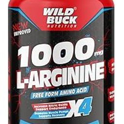 WILD BUCK L Arginine 1000mg Nitric Oxide Precursor Supplement for Massive Pumps, Maximum Vascularity and Muscle Growth, Stamina, Recovery | Essential Amino Acids | Powerful NO Booster - 60 Tablets-image-93